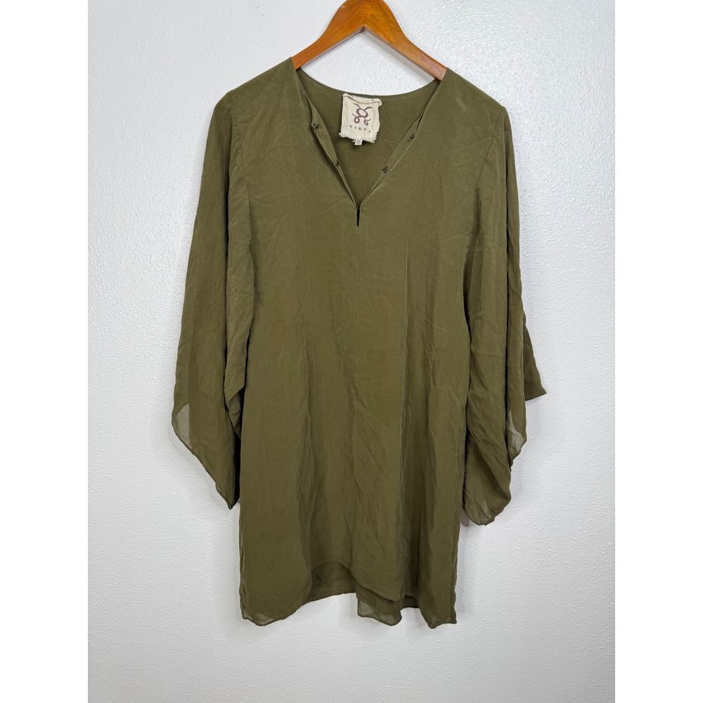 Figue Olive Green Silk Mini Dress Size Xsmall